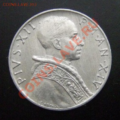 ВАТИКАН 5 лир (1952) Юстиция до 22.11 (22.00) - Ватикан 5 лир (1952) Юстиция А