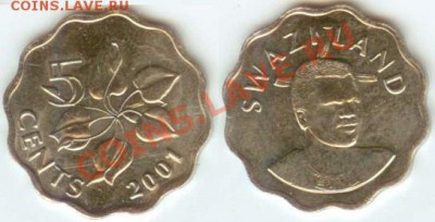 Свазиленд 5 центов 2001г. до 20.00 мск 03.12.2013 - Свазиленд