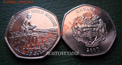 Распродажа остатков иностранных монет - 059. ГАЙАНА 10$ 2007г. ЗОЛОТОДОБЫЧА - UNC = 50 (от 10 шт. по 45 руб.).JPG