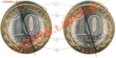 10 рублей белозерск надписи на реверсе на разном расстоянии - реверс