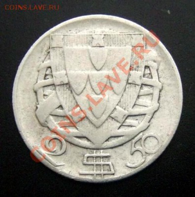 1 - Португалия 2,5 эскудо (1944) Парусник Ag Р