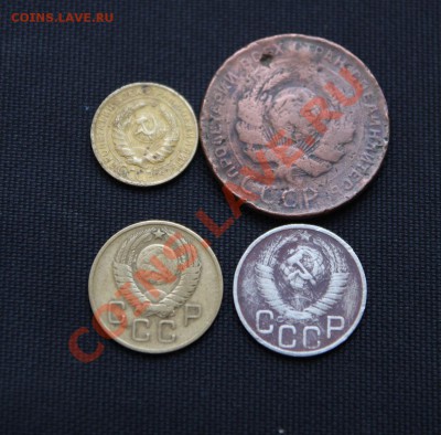2 копейки 1931, 3 к 1957, 5 копеек 1924, 20 к 1948-4.12.13 - IMG_2440.JPG