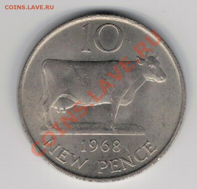 ГЕРНСИ 10 ПЕНСОВ 1968 КОРОВА ДО 05.12 В 22.00МСК (И) - 4и-герн1