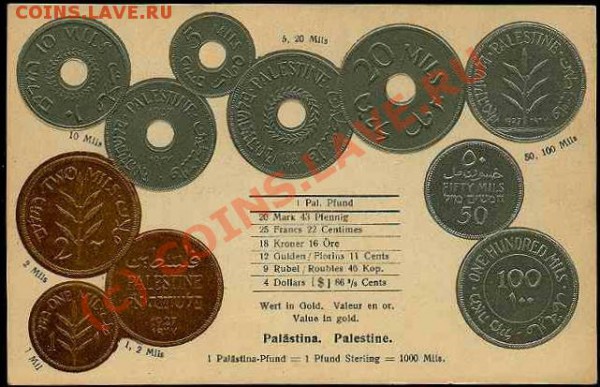 Почтовые открытки с изображением монет. - Palestine_Coin_pc