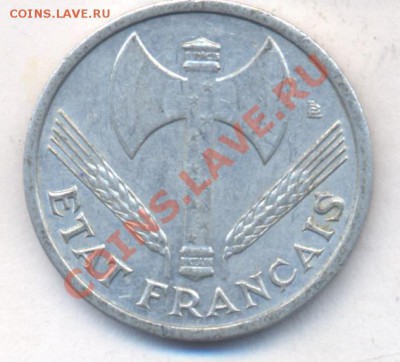 Франция 1 франк 1944 г. Состояние.  06.12.13 г. 22-00 МСК . - Франция 1 фр 1944 3