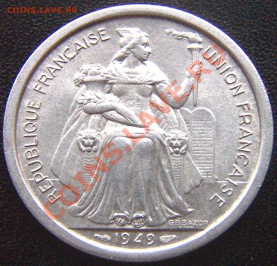 Французская Новая Каледония_2 франка 1949; до 04.12_22.20мск - 6882