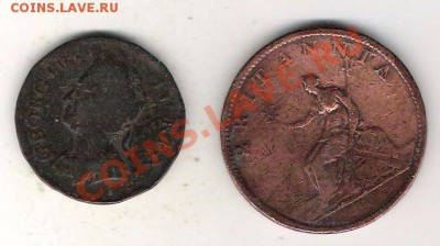 Англия 2 монеты 18-19 век век С 1 РУБЛЯ ! до 8.12 в 22-оо - Англия 1