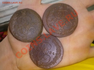 5 копеек Екатерины II, 1780, 1781,1784 г. Е.М. до 10.12.2013 - CAM00167