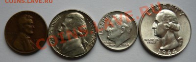 США.1,5,10,25 центов 1964г D .До 11.12. 22.00 мск - P1090497.JPG