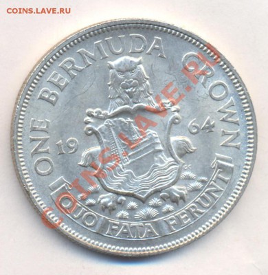 Бермудские о-ва  крона 1964 г.  11.12.13 г. 22-00 МСК . - Бермуды крона 1964 1