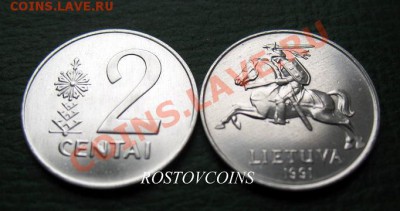 Распродажа остатков иностранных монет - 356. ЛИТВА 2 цента 1991 г. - UNC = 10.JPG