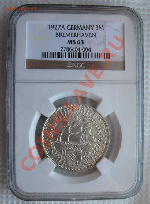 3 марки 1927 А BREMERHAVEN (веймар) NGC MS-63 - IMG_0300.JPG