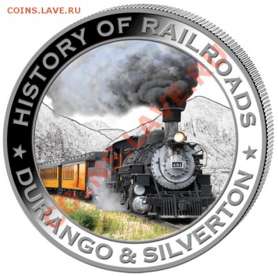 Паровозы на монетых - паровоз Durango & Silverton