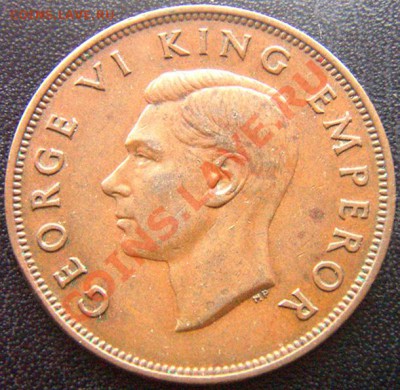 Новая Зеландия_1 пенни 1940 "Птица туи"; до 11.12_22.02мск - 7081