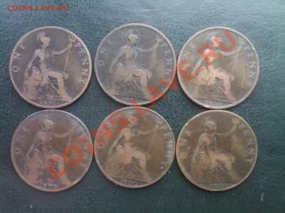 ВЕЛИКОБРИТАНИЯ ПЕННИ погодовка 1896-1901г. 6 шт.до 14.12 - 11122013(004)