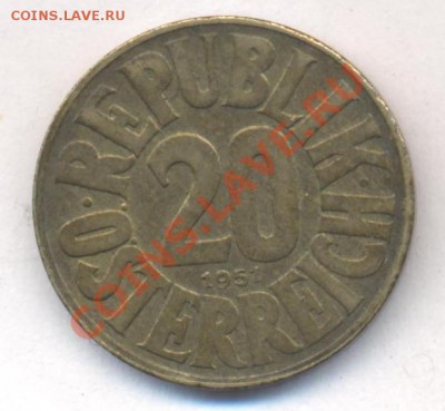 Австрия 20 грошен 1951 г. 13.12.13 г. 22-00 МСК . - Австрия 20 гр 1951