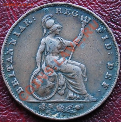 ВЕЛИКОБРИТАНИЯ - Фартинг 1838 - Виктория - до 17 декабря - 839