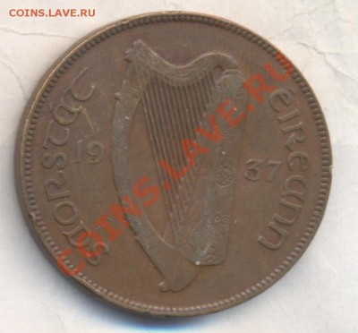 Ирландия 1 пенни 1937 г. 13.12.13 г. 22-00 МСК . - Ирландия пенни 1937