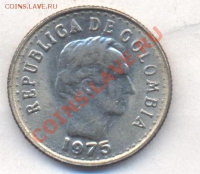 Колумбия 10 центаво 1975 г. 13.12.13 г. 22-00 МСК . - Колумбия 10 ц 1975