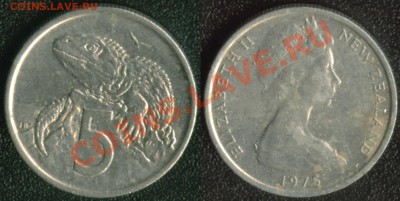 Новая Зеландия 5 центов 1975 до 22:00мск 16.12.13 - Новая Зеландия 5 центов 1975