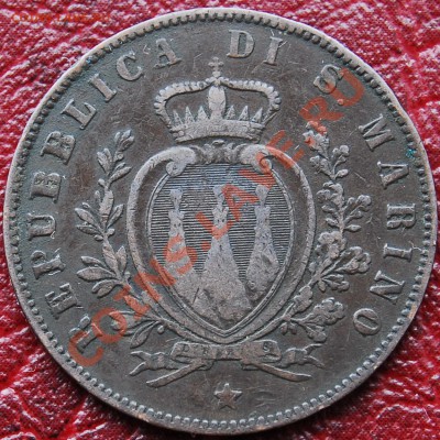 САН МАРИНО - 5 чентезими 1864 - до 18 декабря - 899