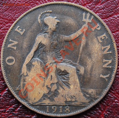 ВЕЛИКОБРИТАНИЯ - 1 пенни 1918 Н - Георг V - до 20 декабря - 054