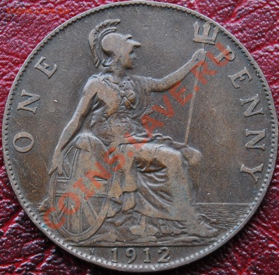 ВЕЛИКОБРИТАНИЯ - 1 пенни 1912 Н - Георг V - до 20 декабря - 052