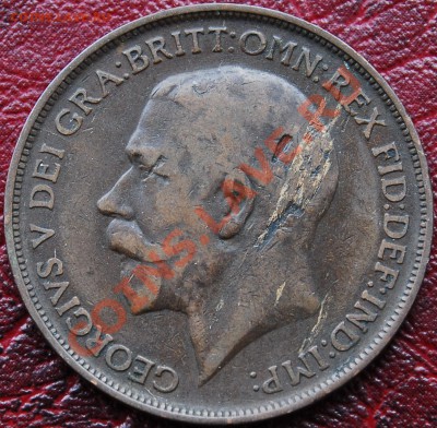 ВЕЛИКОБРИТАНИЯ - 1 пенни 1912 Н - Георг V - до 20 декабря - 053