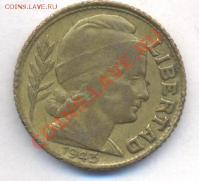 Аргентина 10 центаво 1943 г. 16.12.13 г. 22-00 МСК . - Аргентина 10 ц 1943