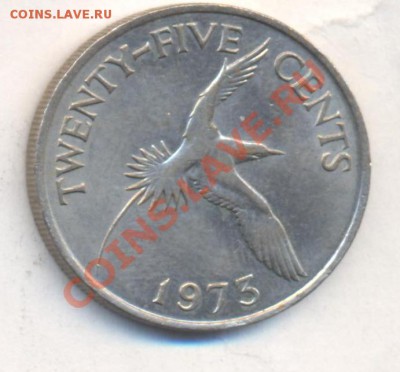 Бермудские о-ва 25 центов 1973 г. 16.12.13 г. 22-00 МСК . - Бермуды 25 ц 1973 1