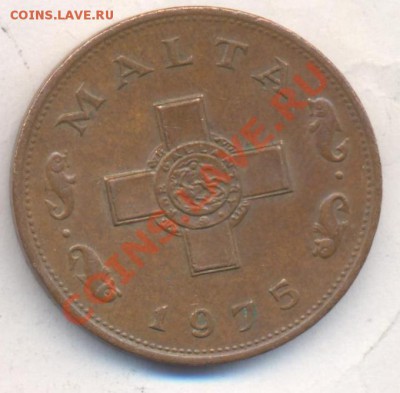 Мальта 1 цент 1975 г.  16.12.13 г. 22-00 МСК . - Мальта 1 цент 1975 1