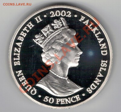 Ag ФОЛКЛЕНДЫ 50 ПЕНСОВ 2002 ЗОЛ.ЮБИЛЕЙ 19.12 В 22.00 (7588) - 5-фолк1