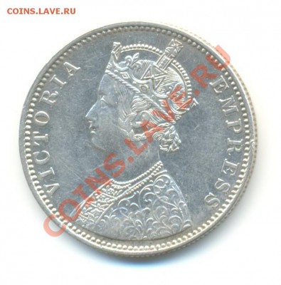 Ag. британская индия 1 рупия 1887. XF. до 18.12  22:00 - 4