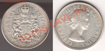 Канада, 50 центов 1961 aUNC до 18.12.13 в 22.00 по мск. - канада