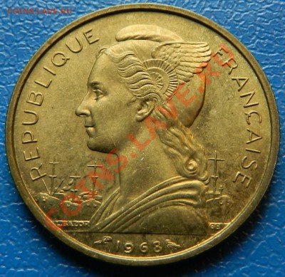 Аффар и Иса 20 франков 1968.UNC - Изображение 067