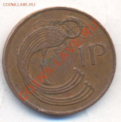 Ирландия 1 пенни 1974 г.До 19.12.13 г. 22-00 МСК . - Ирландия 1 п 1974 1