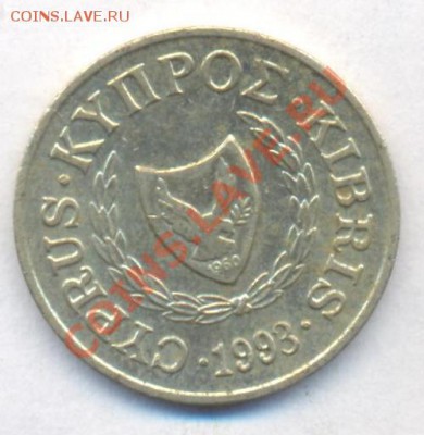 Кипр 2 цента 1993 г.До 19.12.13 г. 22-00 МСК . - Кипр 2 ц 1993