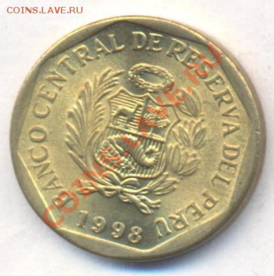 Перу 5 центаво 1998 г. До 19.12.13 г. 22-00 МСК . - Перу 5 ц 1998