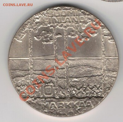 Ag Финляндия 10 марок 1975 Кекконен до 23.12 в 22ч (7579) - 5-фин10-75а