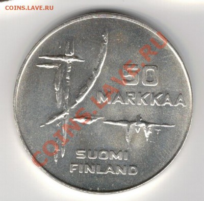 Ag Финляндия 50 марок 1982 Хоккеист до 23.12 в 22.00 (7575) - 5-фин50а