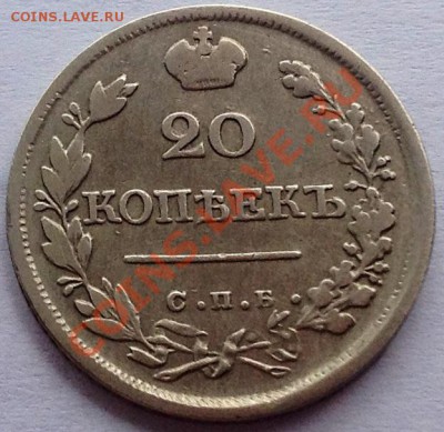 20 копеек 1826 (крылья вверх) - приличная, не частая - 20к-1826 аверс 2.JPG