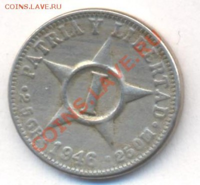 Куба 1 центаво 1946 г. До 22.12.13 г. 22-00 МСК . - Куба 1 ц 1946