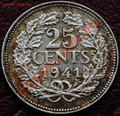 НИДЕРЛАНДЫ - 25 центов 1941 - С РУБЛЯ - до 27 декабря - 116