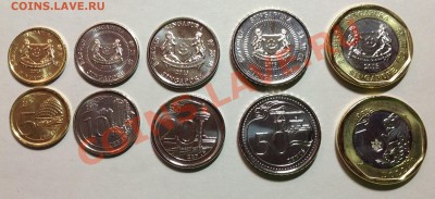 Монеты евро и других стран Европы и мира для обращения в UNC - Сингапур набор 5 монет 2013