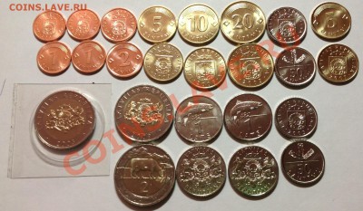 Монеты евро и других стран Европы и мира для обращения в UNC - Латвия