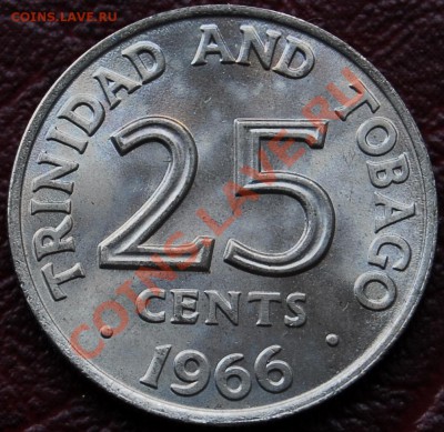 ТРИНИДАД И ТОБАГО - 25 центов 1966 - С РУБЛЯ - до 28 декабря - 266