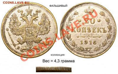 Фальшивые монеты России до 1917г сделанные в ущерб обращению - 16-3