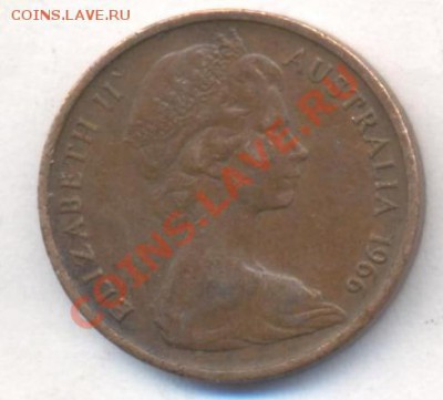 Австралия 1 цент 1966 г.До 25.12.13 г. 22-00 МСК . - Австралия 1 ц 1966