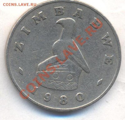 Зимбабве 20 центов 1980 г.До 25.12.13 г. 22-00 МСК . - Зимбабве 20 ц 1980