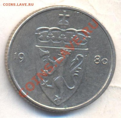Норвегия 50 эре 1980 г. До 25.12.13 г. 22-00 МСК . - Норвегия 50 э 1980